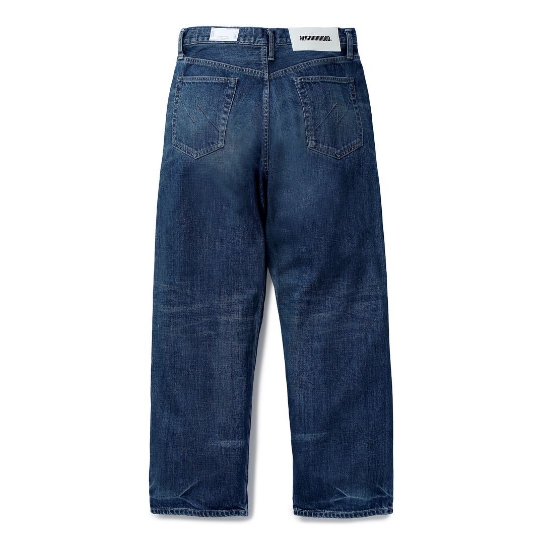 Washed Denim DP Wide Pants | Indigo