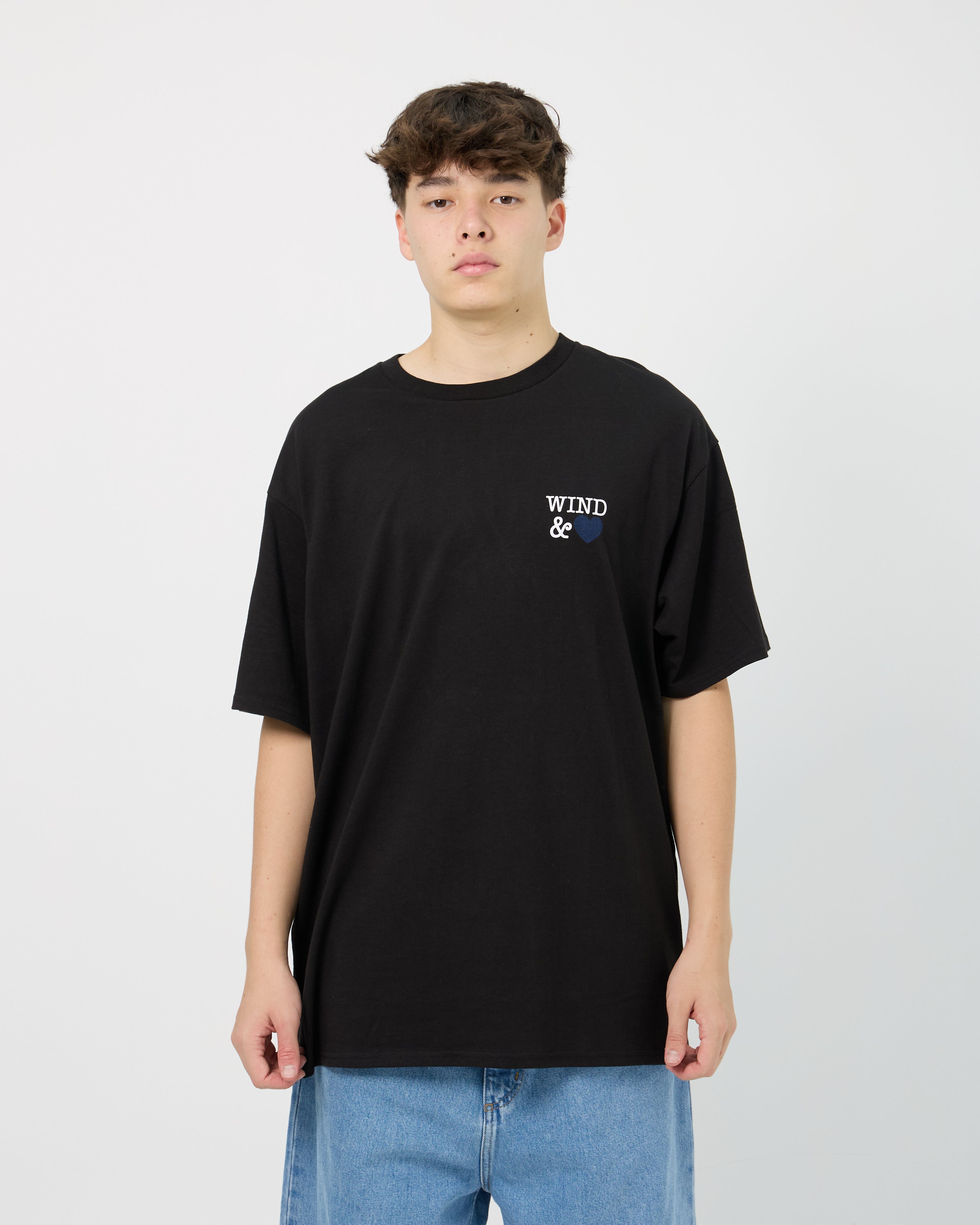 Wind and Sea Back Logo Tee (Heart) | Black
