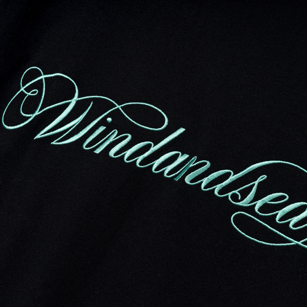 Caligraphy Embroidery Tee | Black