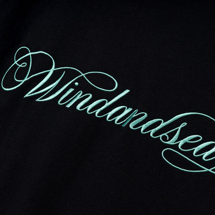 Caligraphy Embroidery Tee | Black