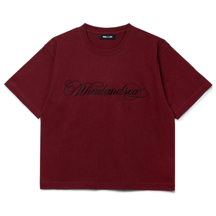 Caligraphy Embroidery Tee | Red