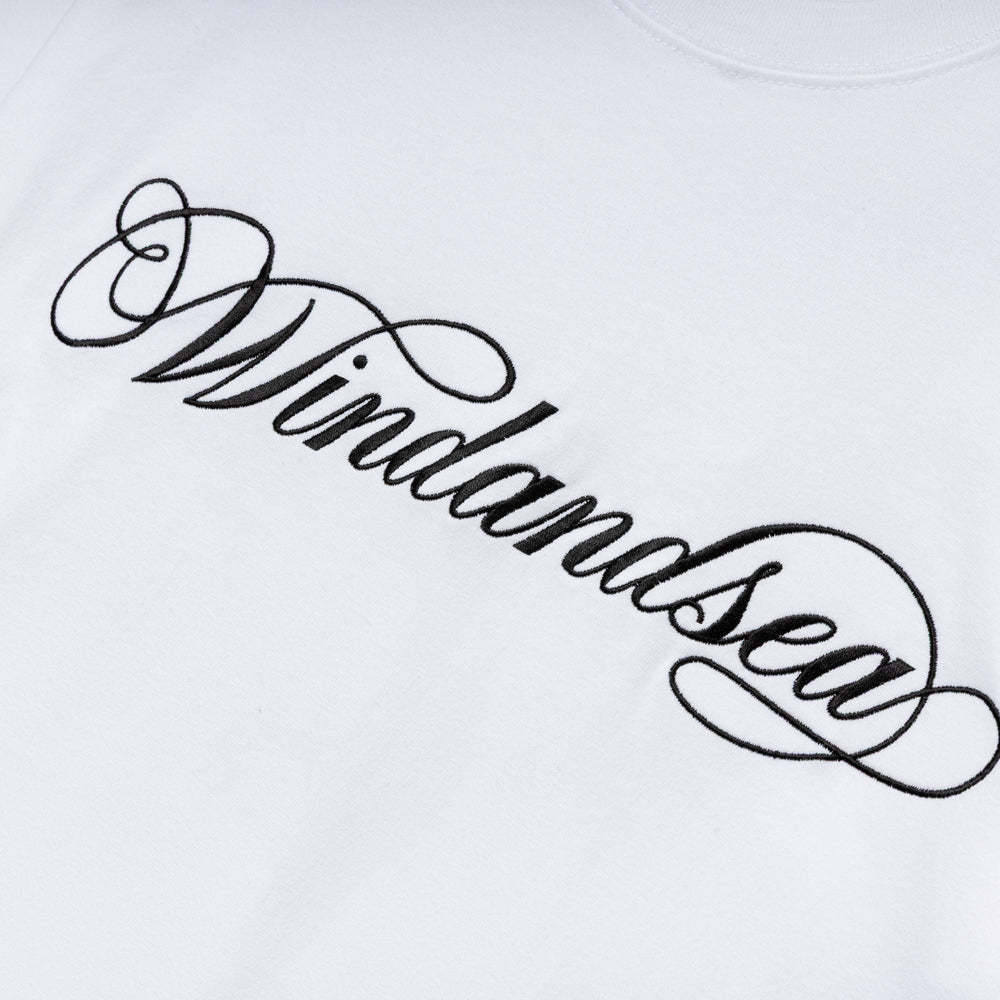 Caligraphy Embroidery Tee | White