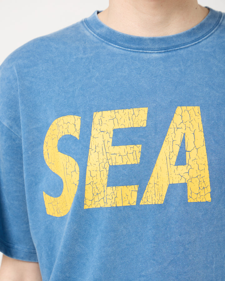Sea (Crack P-Dye) Tee | Blue