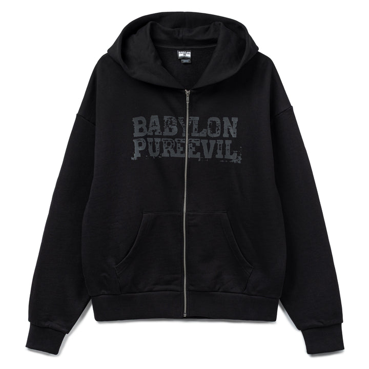 Zip Up L/S  Hood | Black