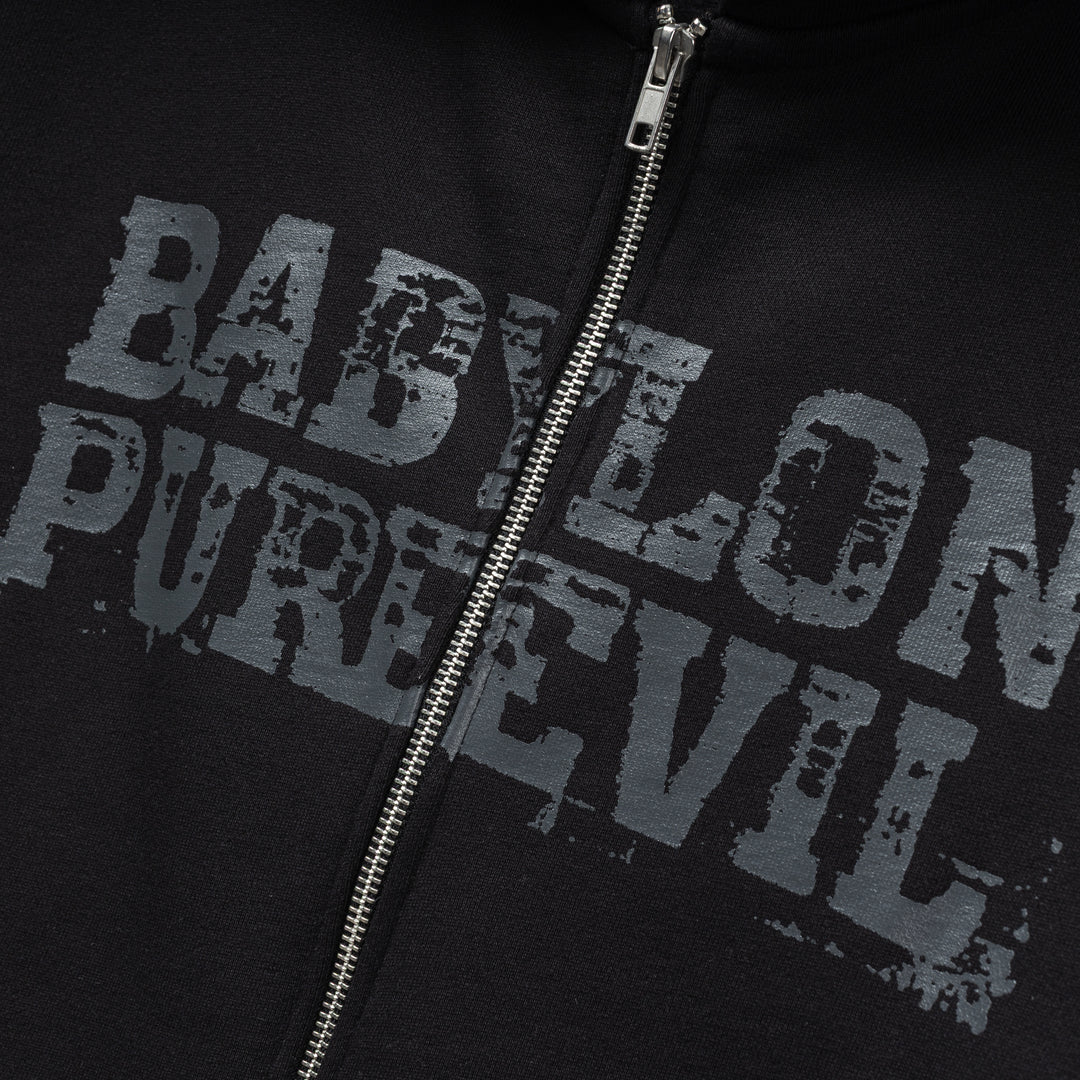 Zip Up L/S  Hood | Black