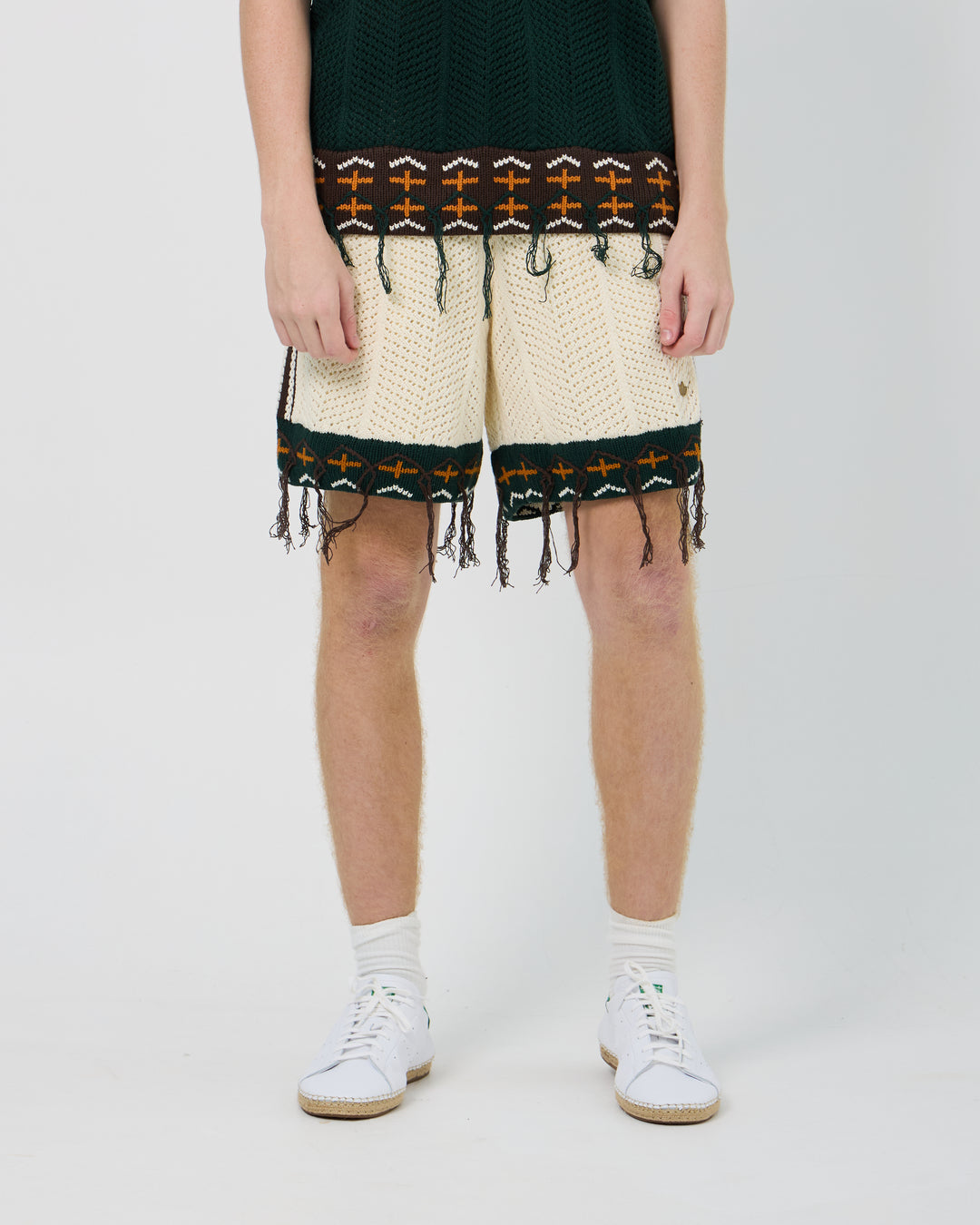 Adidas x CLOT Crochet Shorts by Edison Chen | Cream White