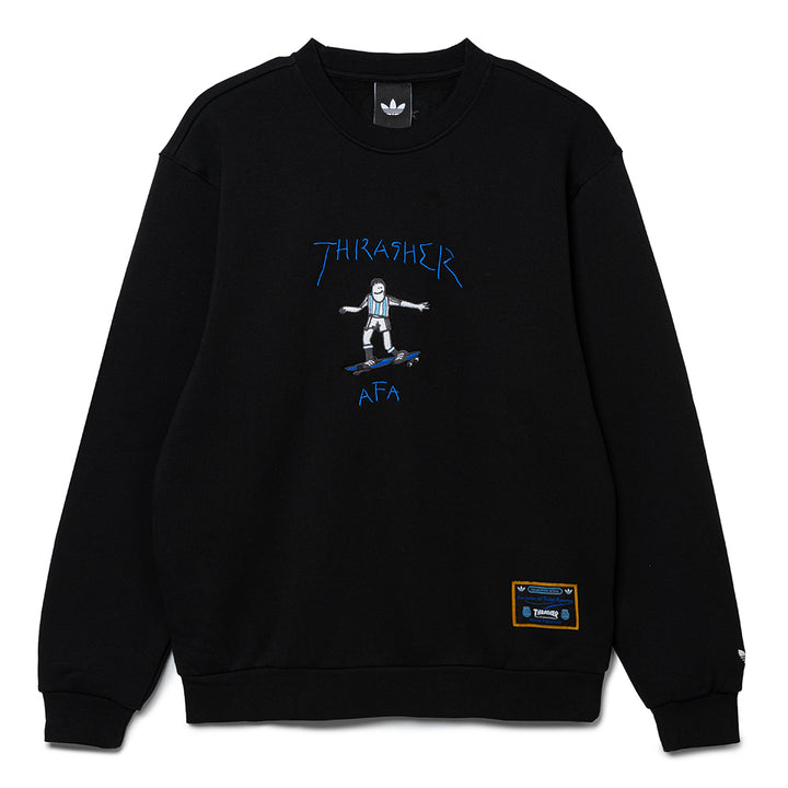 Adidas x Thrasher x Argentina Crewneck Sweatshirt | Black