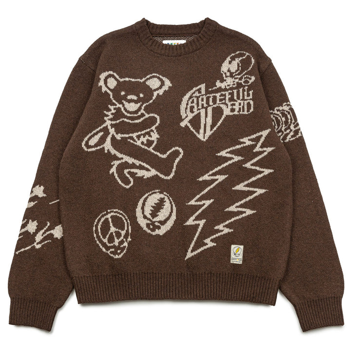 GD Iconography Knit Sweater | Brown