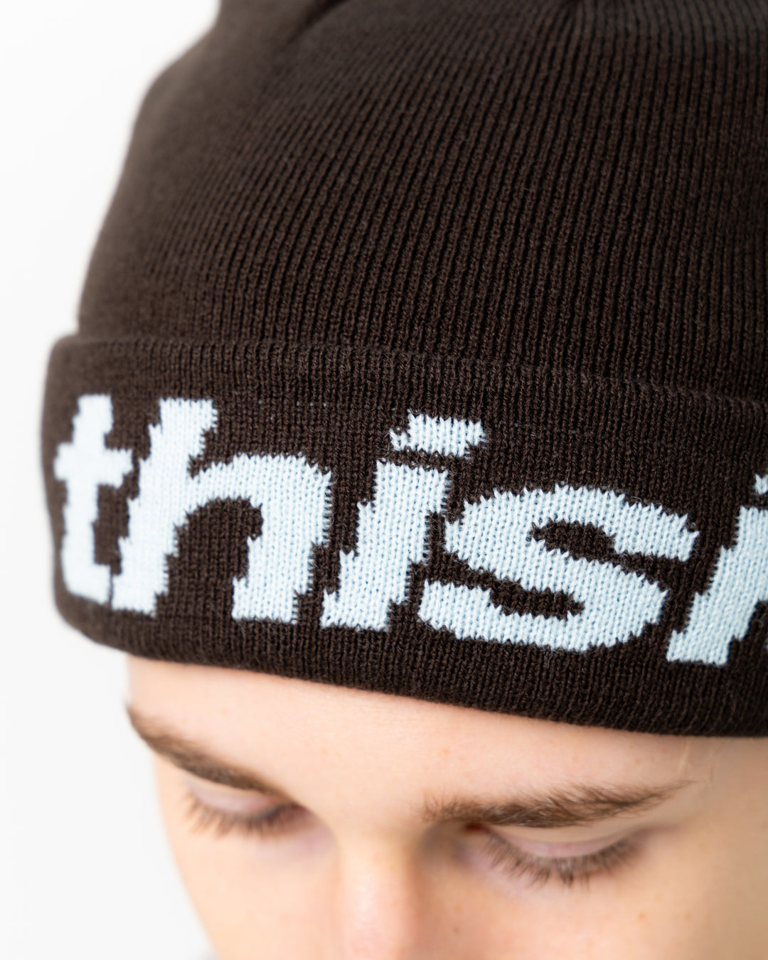 HSP-Logo Big Cuff Beanie | Brown