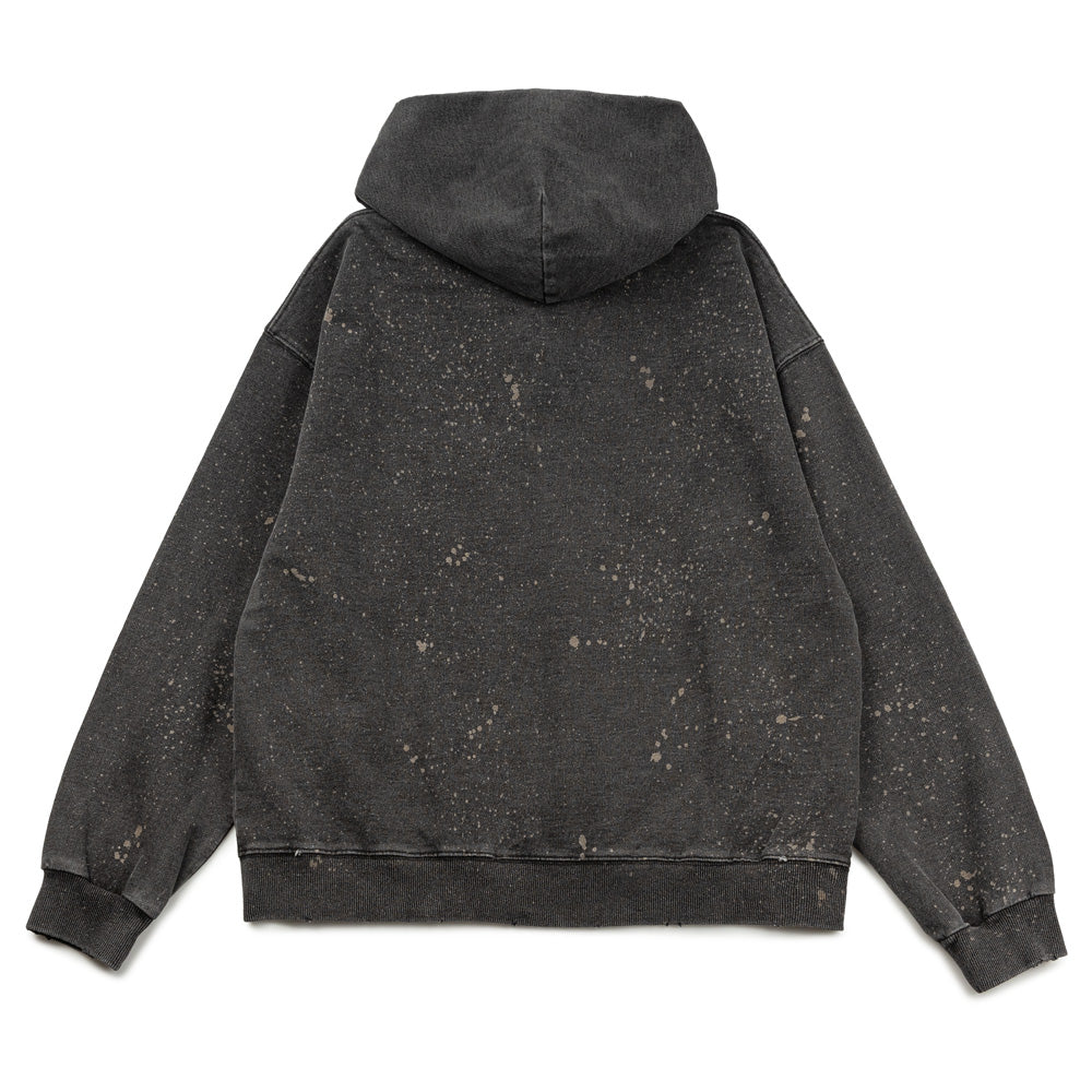 Indigo Dyed Zip Up Hoodie | Black