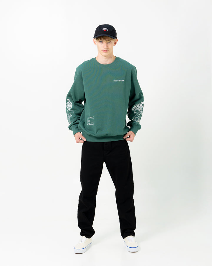 Sketch Embroidery Crewneck | Green