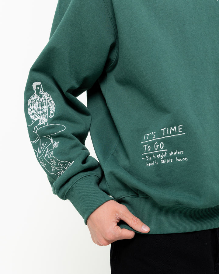 Sketch Embroidery Crewneck | Green