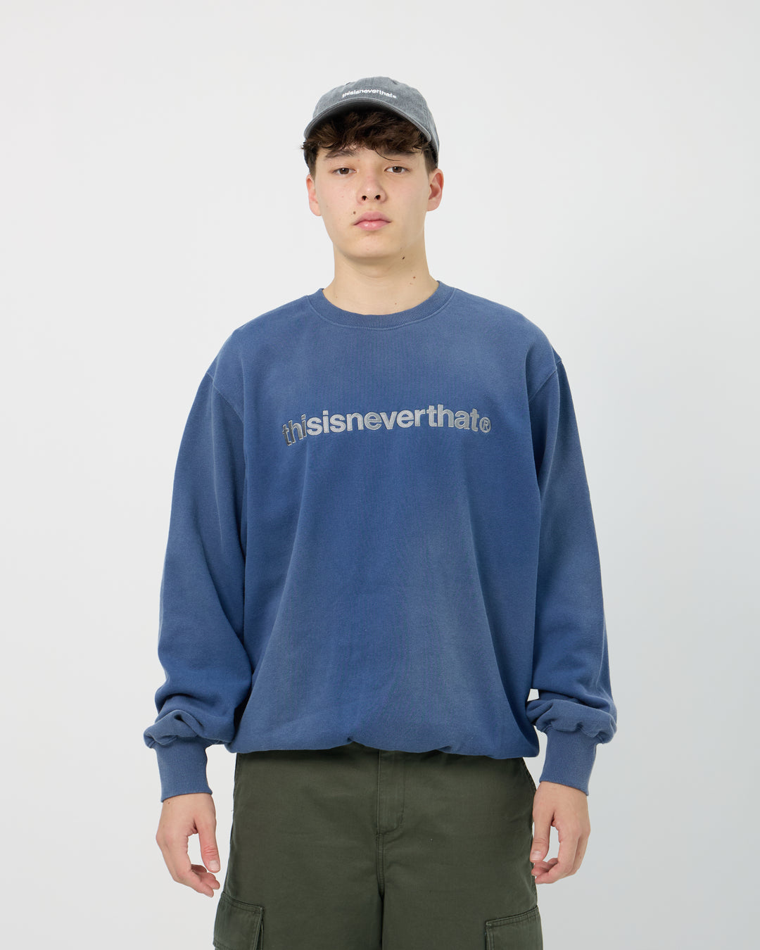T-Logo Crewneck | Warm Blue