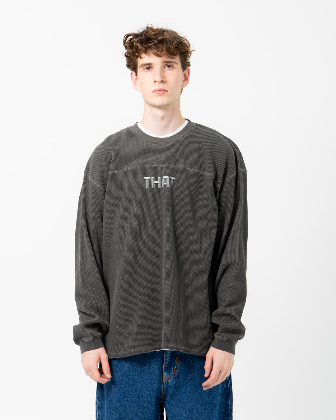 THAT Waffle L/S Tee | Charcoal