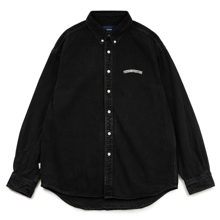 Washed Denim L/S Shirt | Black