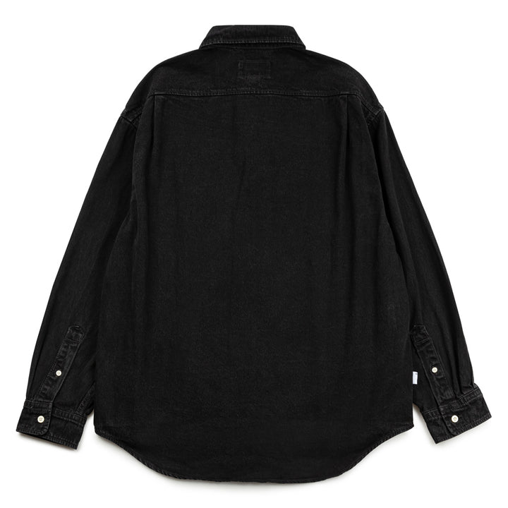 Washed Denim L/S Shirt | Black