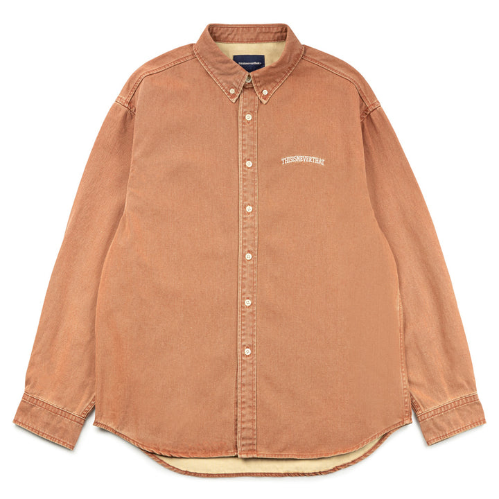 Washed Denim L/S Shirt | Orange