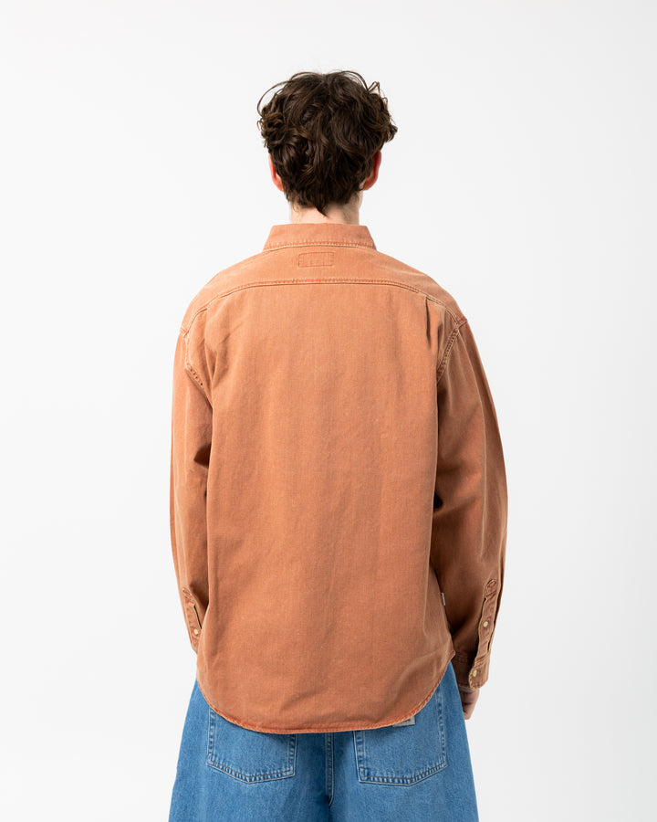 Washed Denim L/S Shirt | Orange