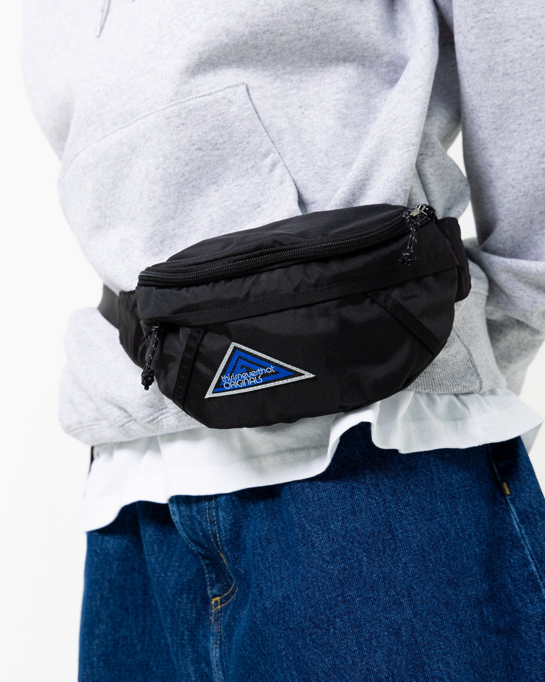 Washed Nylon Waist Bag | Black