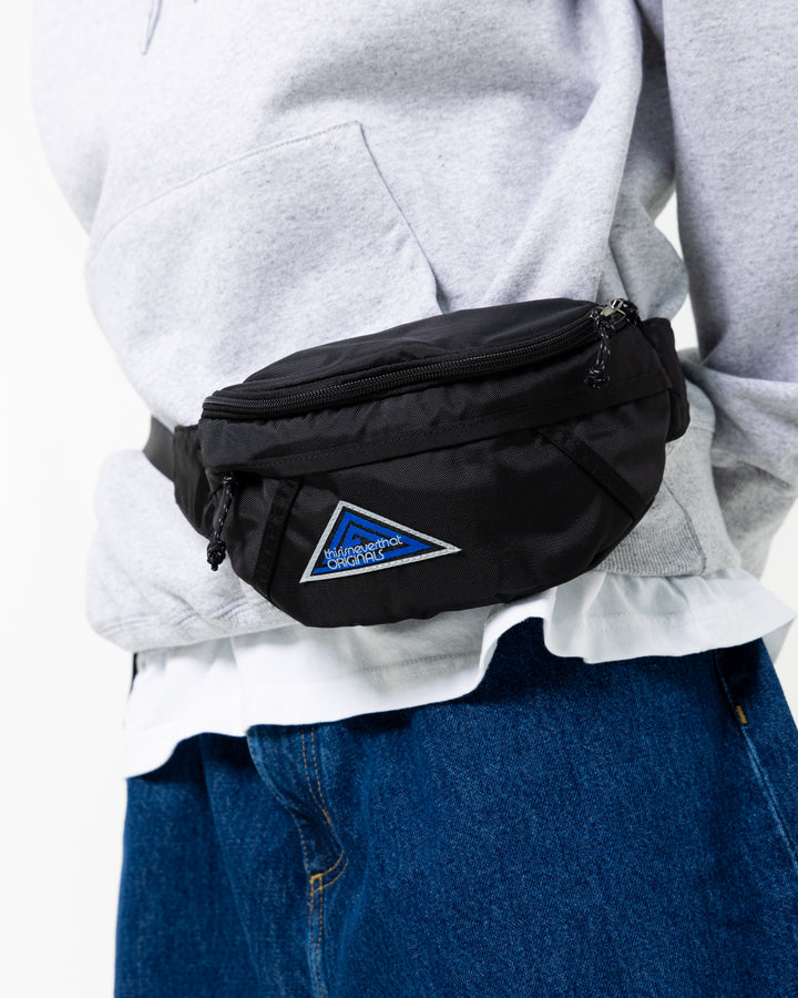 Washed Nylon Waist Bag | Black