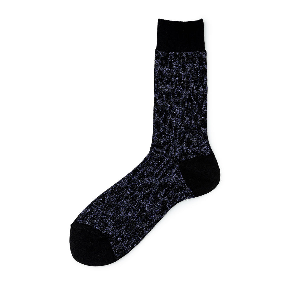 Wacko Maria Leopard Jacquard Gritter Socks | Purple - CROSSOVER