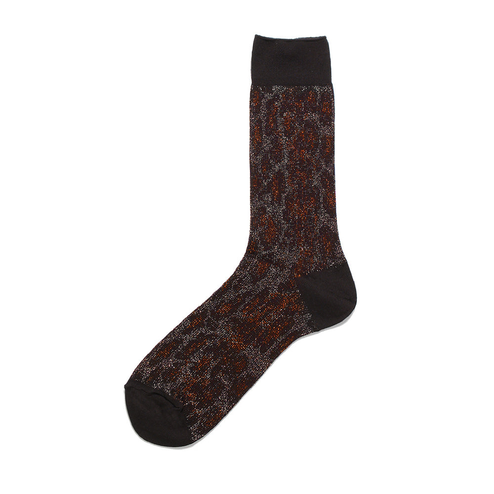 Wacko Maria Leopard Jacquard Gritter Socks | Orange - CROSSOVER