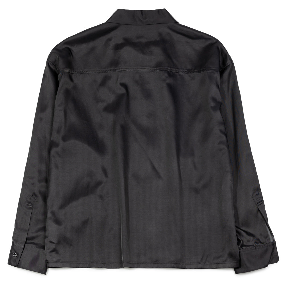 Bicolor Rayon Shirt LS | Black
