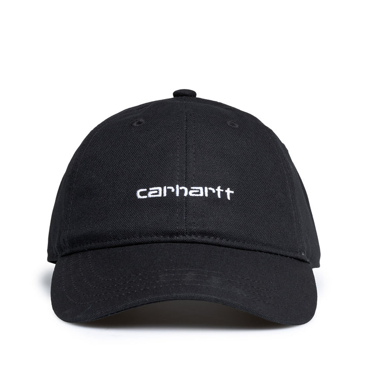 Carhartt WIP Canvas Script Cap | Black - CROSSOVER