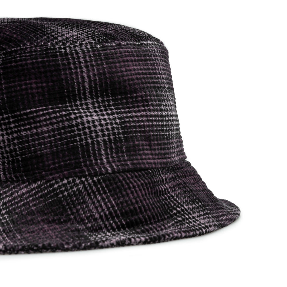 Cord Bucket Hat 'Wiley Check' | Plum