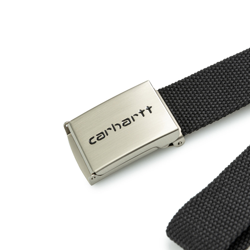 Carhartt WIP Clip Belt Chrome | Black - CROSSOVER