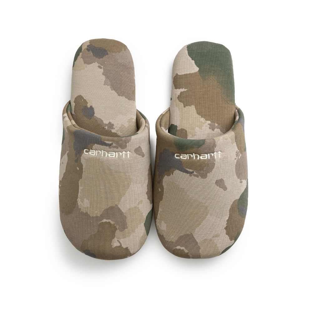 Carhartt WIP Script Embroidery Slippers | Camo Tide - CROSSOVER