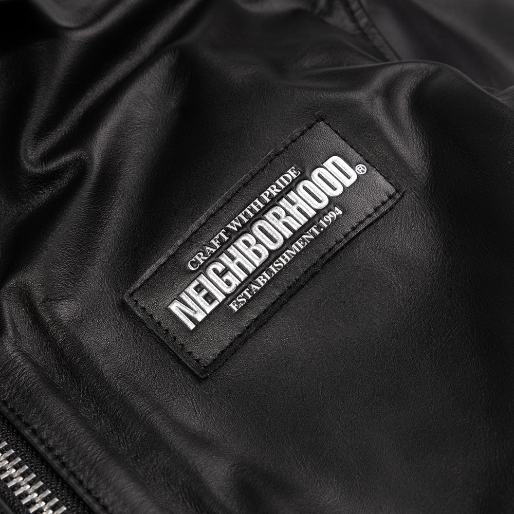 Neighborhood Single Leather Jacket | Black – CROSSOVER