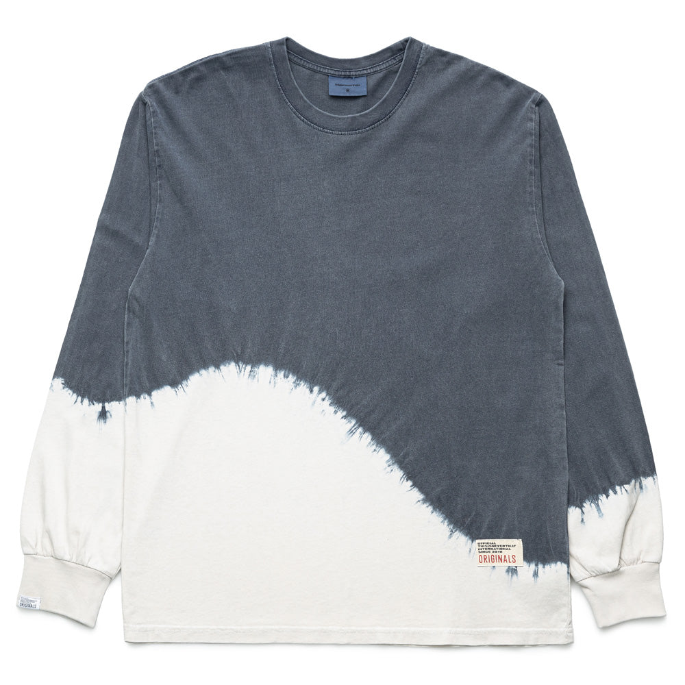thisisneverthat Wave Overdyed L/S Tee | Navy - CROSSOVER